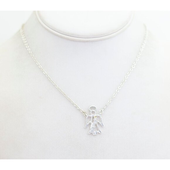 18'' Cute Silver Angel Vintage Necklace by Avon - A14 - Picture 2 of 3